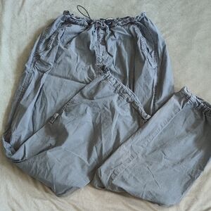 Garage Gray Parachute Cargo Pants Relaxed Fit